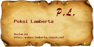 Poksi Lamberta névjegykártya